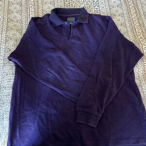 Arizona Jean Company Long-Sleeve Polo Shirt in Dark Purple